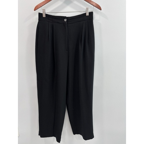 Liz Claiborne Pants - Liz Claiborne Black Lined Dress Pants Size 10 High Rise Pleated Trousers Career
